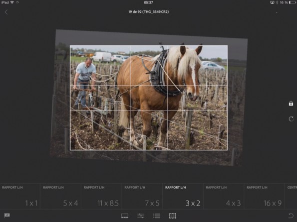 Lightroom mobile outil recadrage