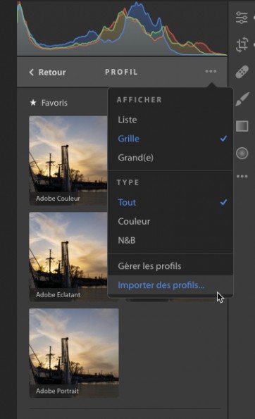 Importation profils et presets